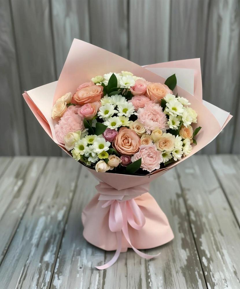 Букет цветов из: Гвоздики, Розы и Хризантемы в Подгорной Ставропольского края