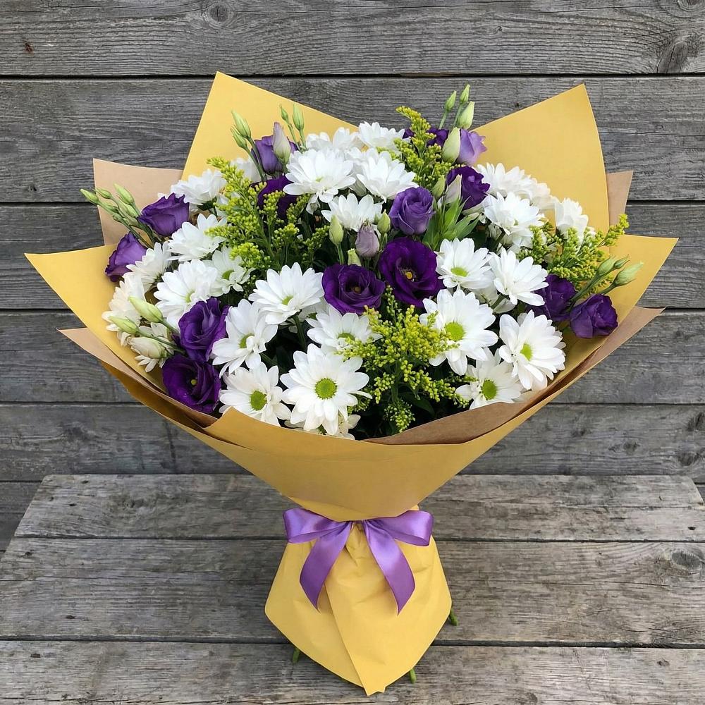 Букет цветов из: Ирисы, Хризантемы и Ромашки в Подгорной Ставропольского края