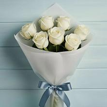Букет 7 Белых роз Эдлесс Лав в Подгорной Ставропольского края