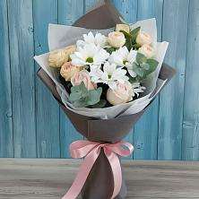 Букет цветов из:  Хризантемы и Розы в Подгорной Ставропольского края
