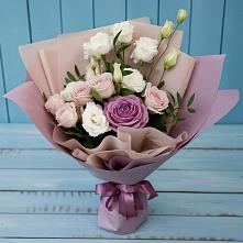 Букет цветов из:  Розы и Лизиантусы в Подгорной Ставропольского края