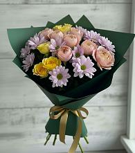 Букет цветов из:  Хризантемы и Розы в Подгорной Ставропольского края