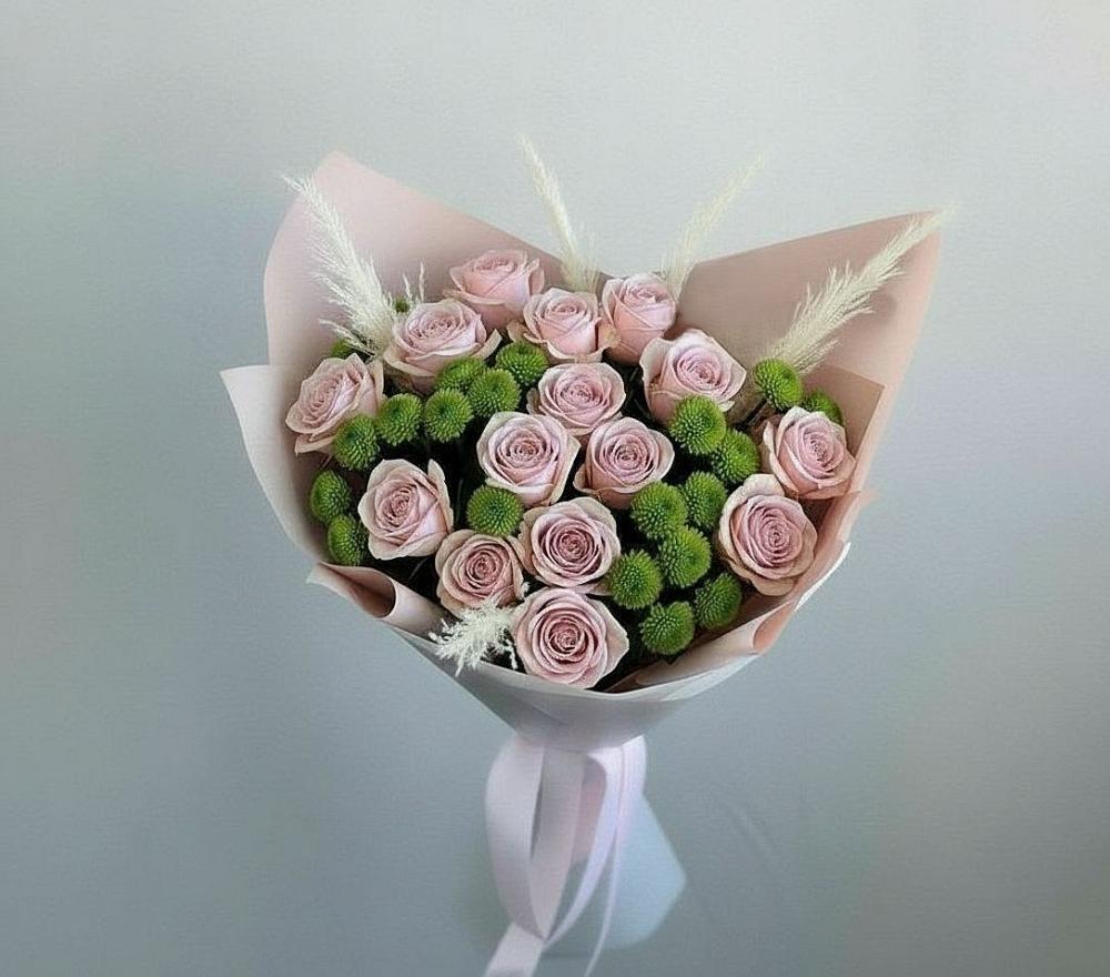 Букет цветов из: Розы и Хризантемы в Подгорной Ставропольского края