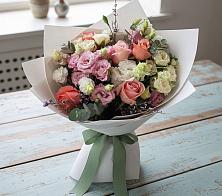 Букет цветов из:  Розы, Лизиантусы и Гвоздики #REPLACE_PRED# Подгорной Ставропольского края