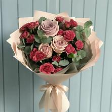 Букет цветов из:  Гвоздики и Розы в Подгорной Ставропольского края