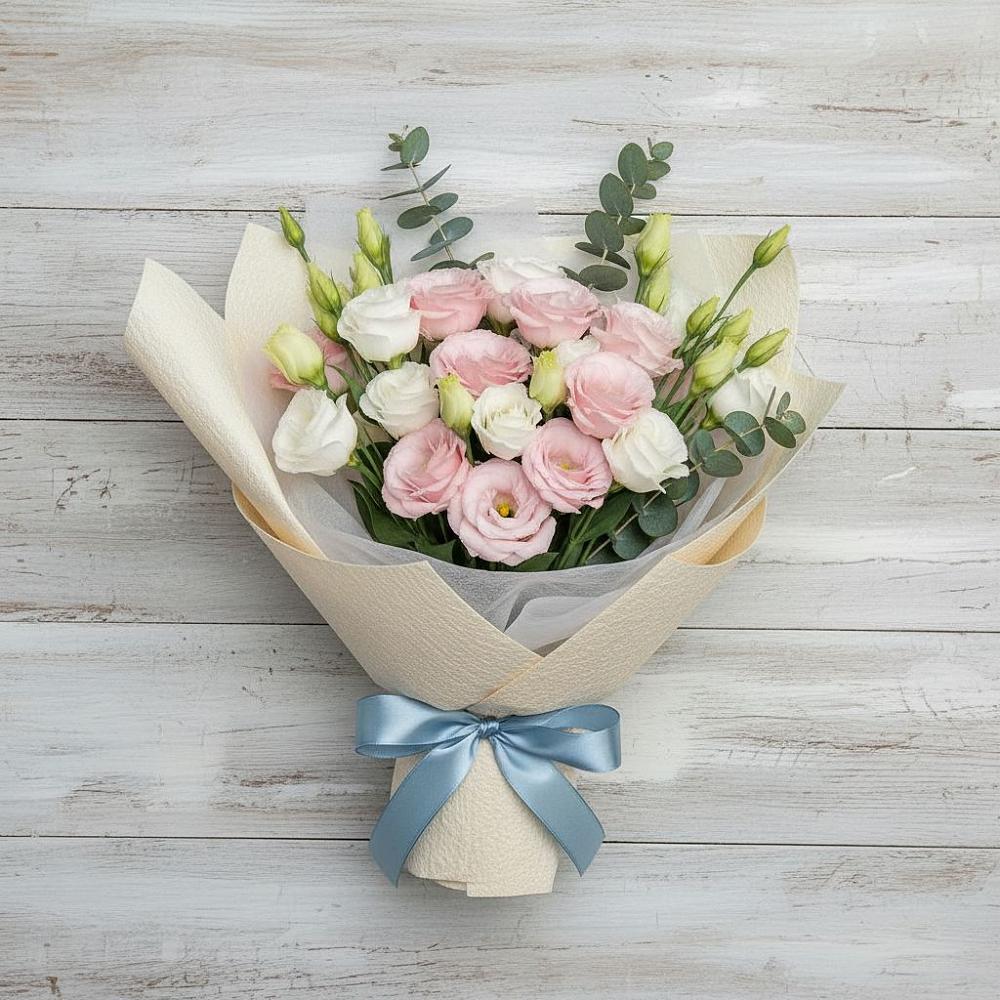 Букет цветов из: Лизиантусы в Подгорной Ставропольского края